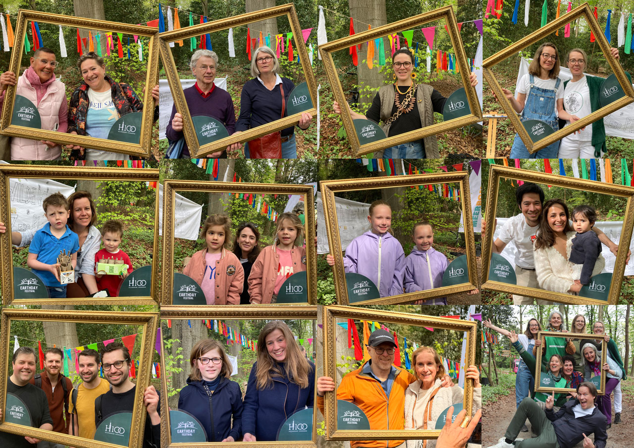 Foto's van bezoekers die aanwezig waren op het jaarlijkse Earth Day Festival in Hilversum